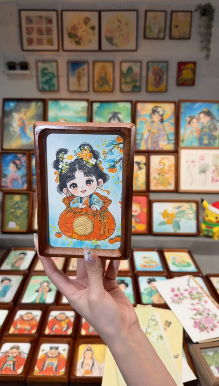 国画福袋女孩 手绘国画6