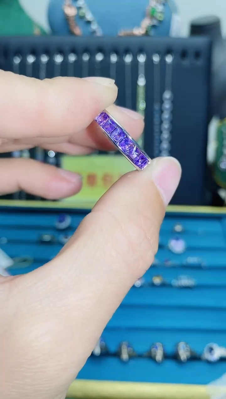 【闪购商品】紫晶戒指银S925镶嵌1121