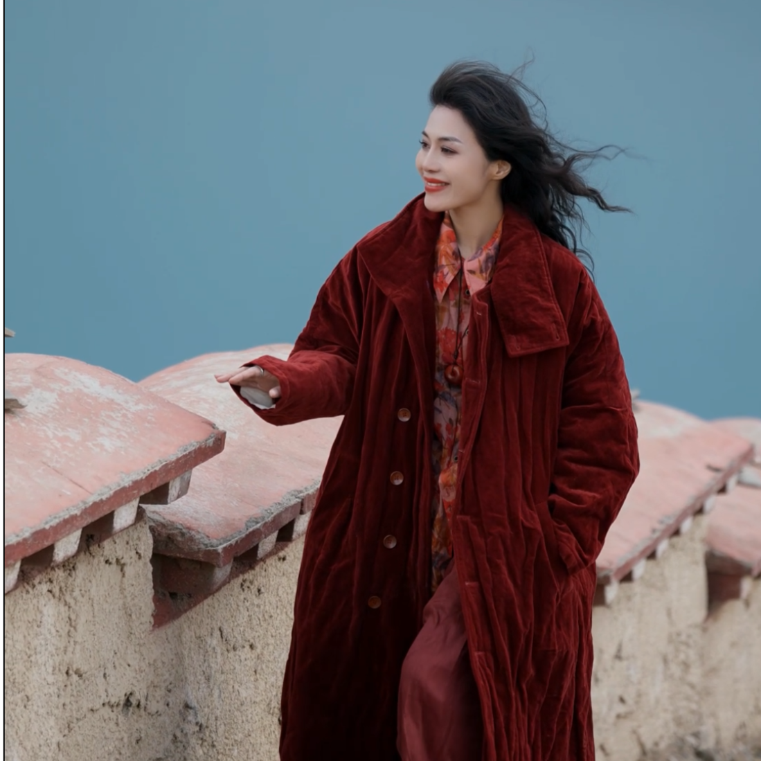 素白棉衣冬款大衣SB3230490836加绒保暖女士中长款加厚宽松