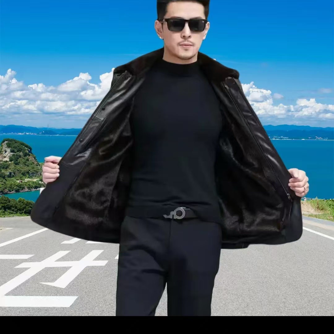 2024新款真皮皮衣内胆毛领可以拆卸送福利8802款