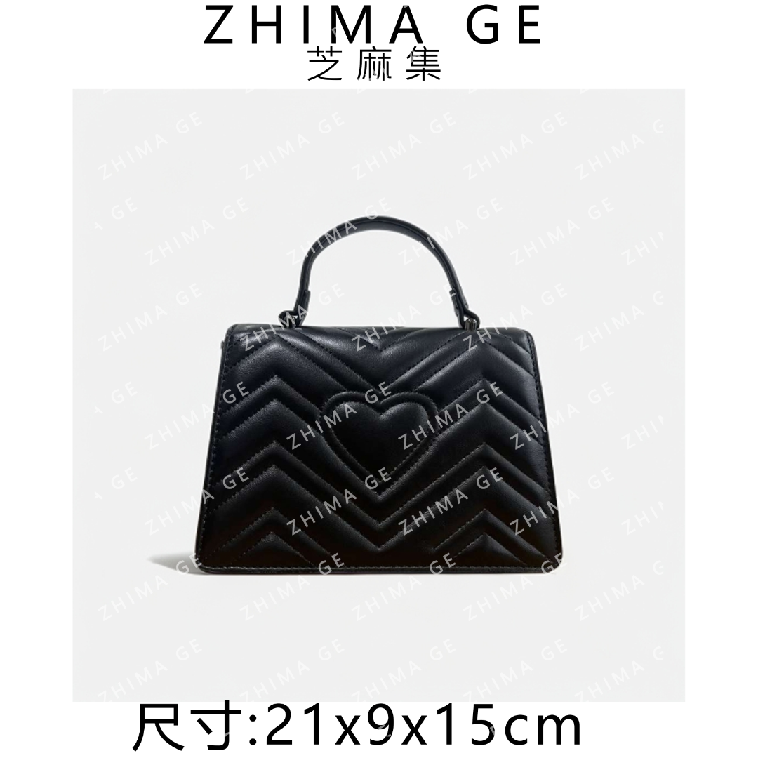 【芝麻集】GQ-89791-黑色RAIN.CUN潮流时尚百搭腋下斜跨女包