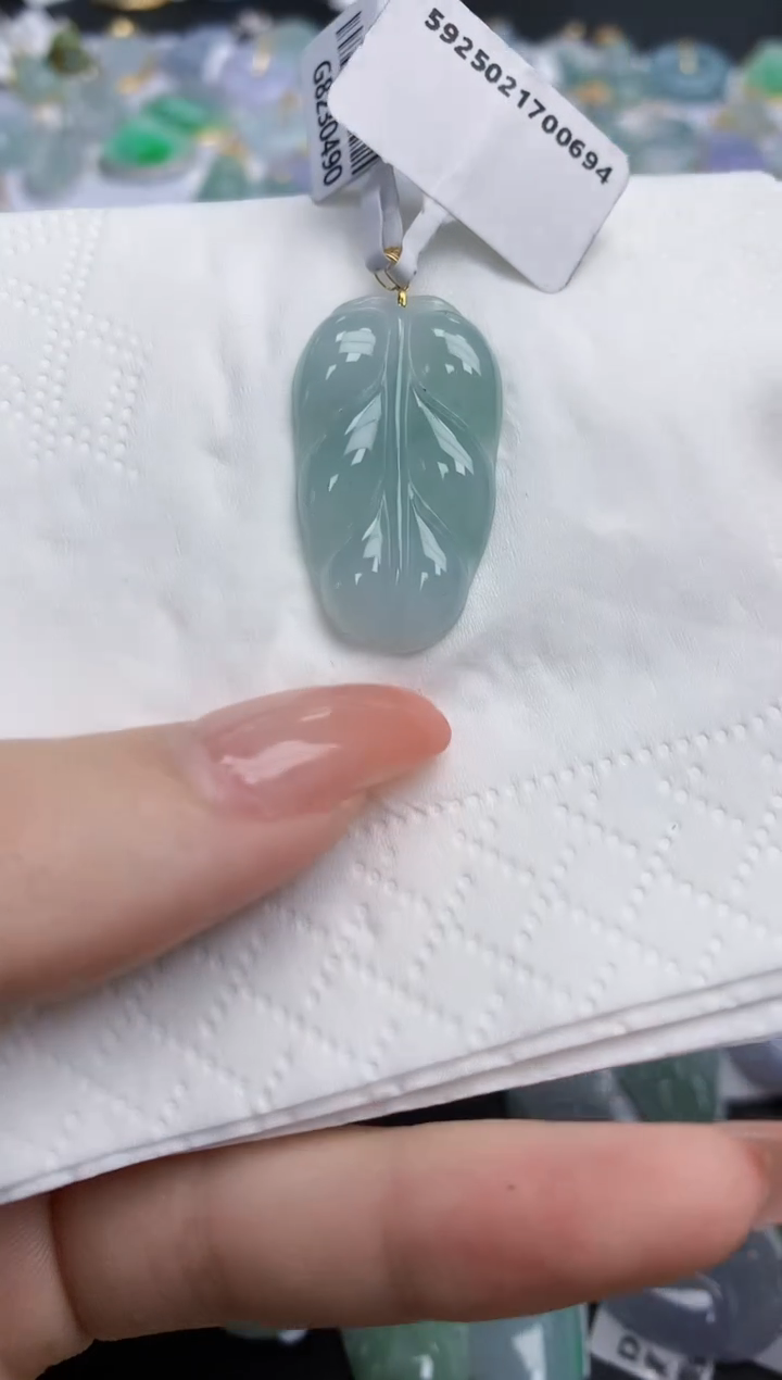 【闪购商品】翡翠颈饰18K金镶嵌天然缅甸翡翠A货