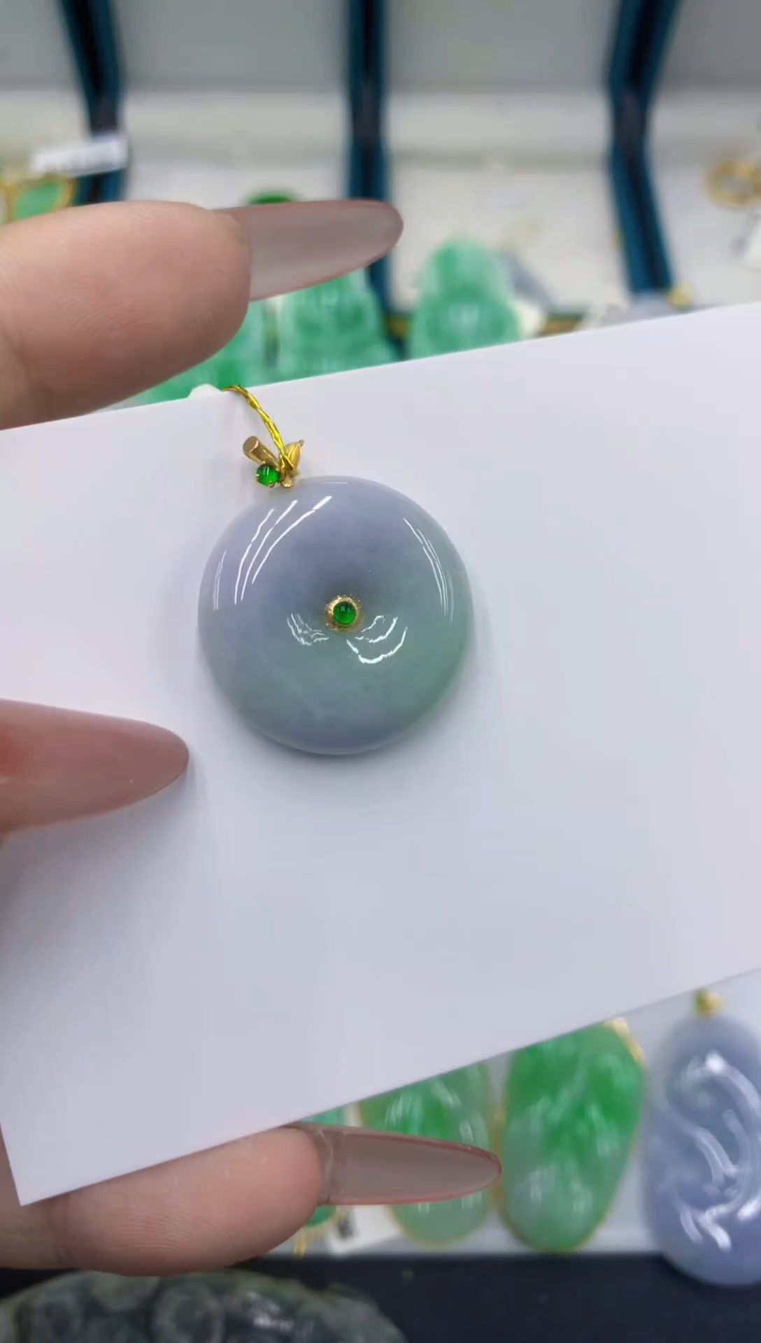 颈饰18K金镶嵌翡翠111111