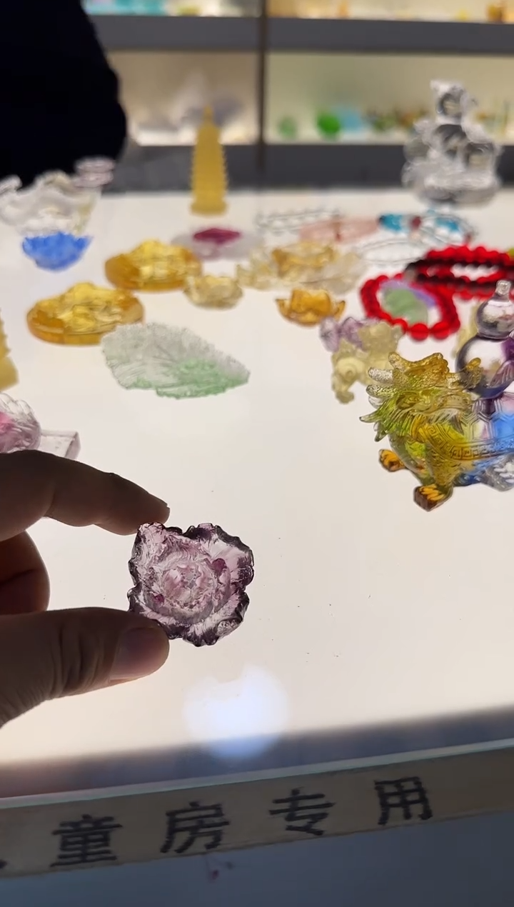 手工艺品琉璃牡丹花小香插