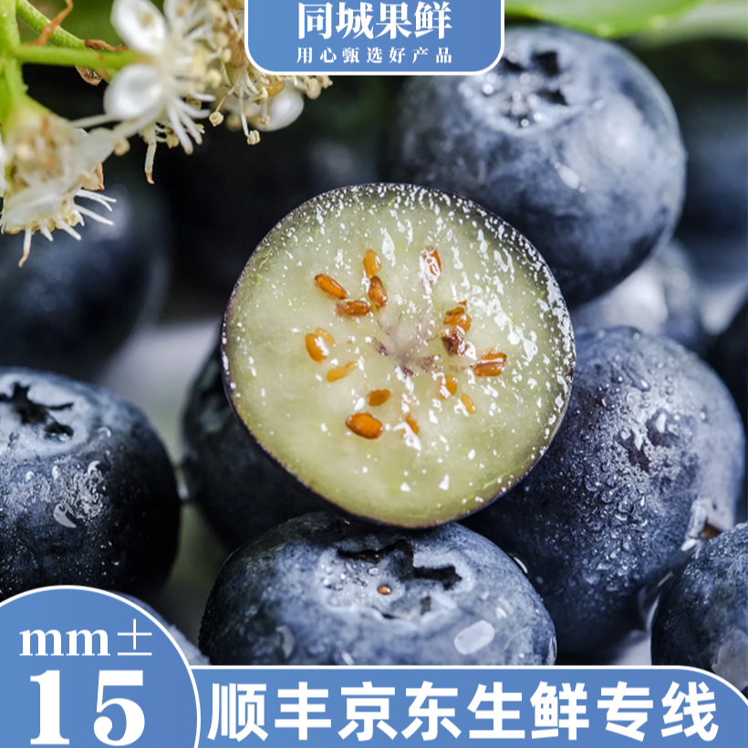 A大果15mm+云南花香脆甜蓝莓新鲜应季水果顺丰京东生鲜专线