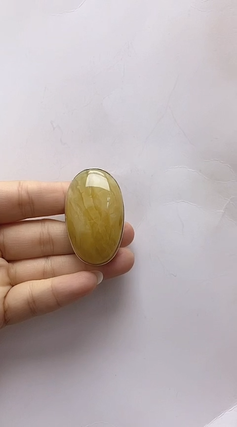 【闪购商品】琥珀裸石银S925镶嵌蜜蜡戒指