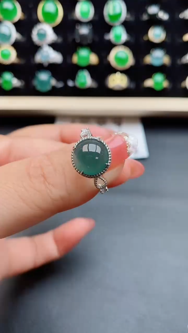 【闪购商品】翡翠戒指银S925镶嵌508050