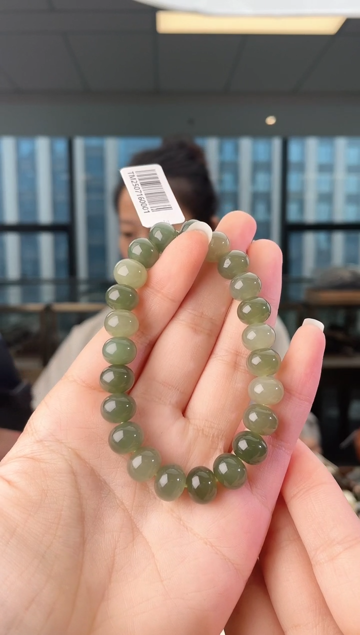 未镶嵌手串和田玉算盘珠 xp
