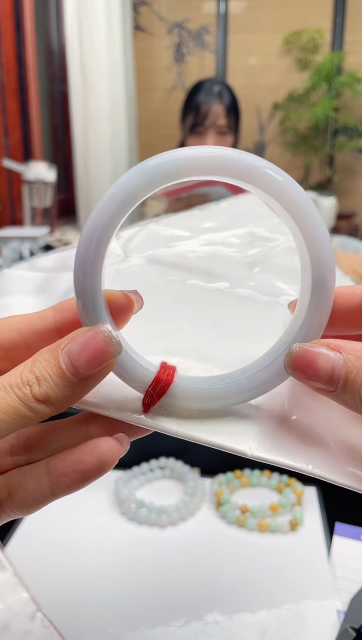 【闪购商品】翡翠手镯未镶嵌L圈口58+编号10