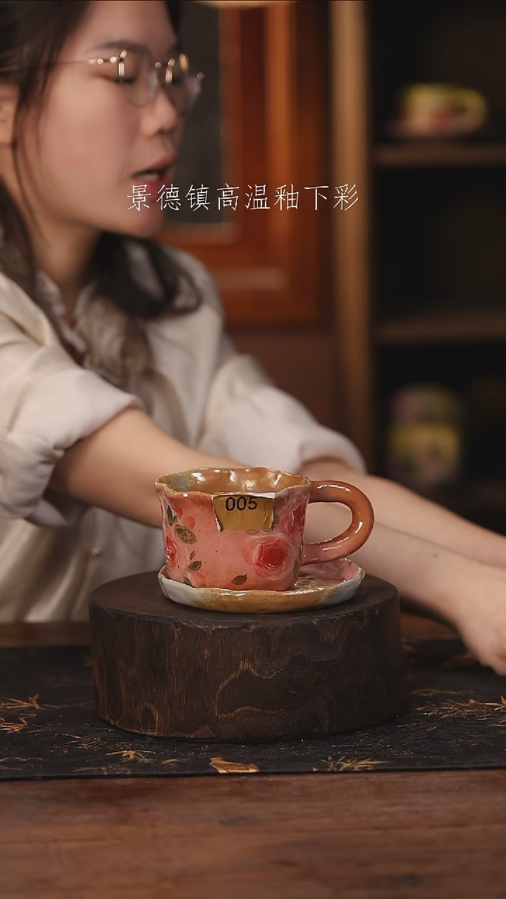 陶瓷景德镇高温釉下手绘陶瓷@L005@