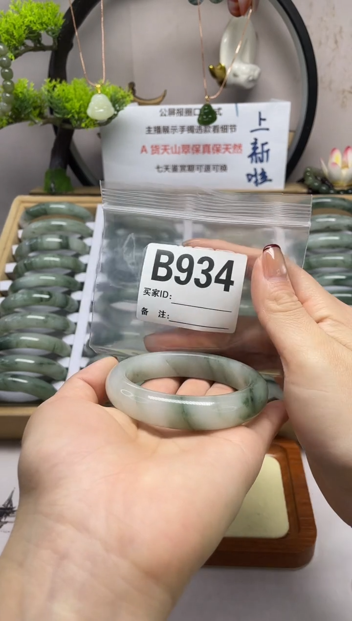 【闪购商品】石英质玉（天山翠）手镯未镶嵌b934