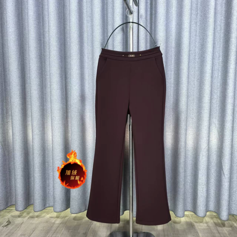 松紧腰加绒显瘦喇叭裤108