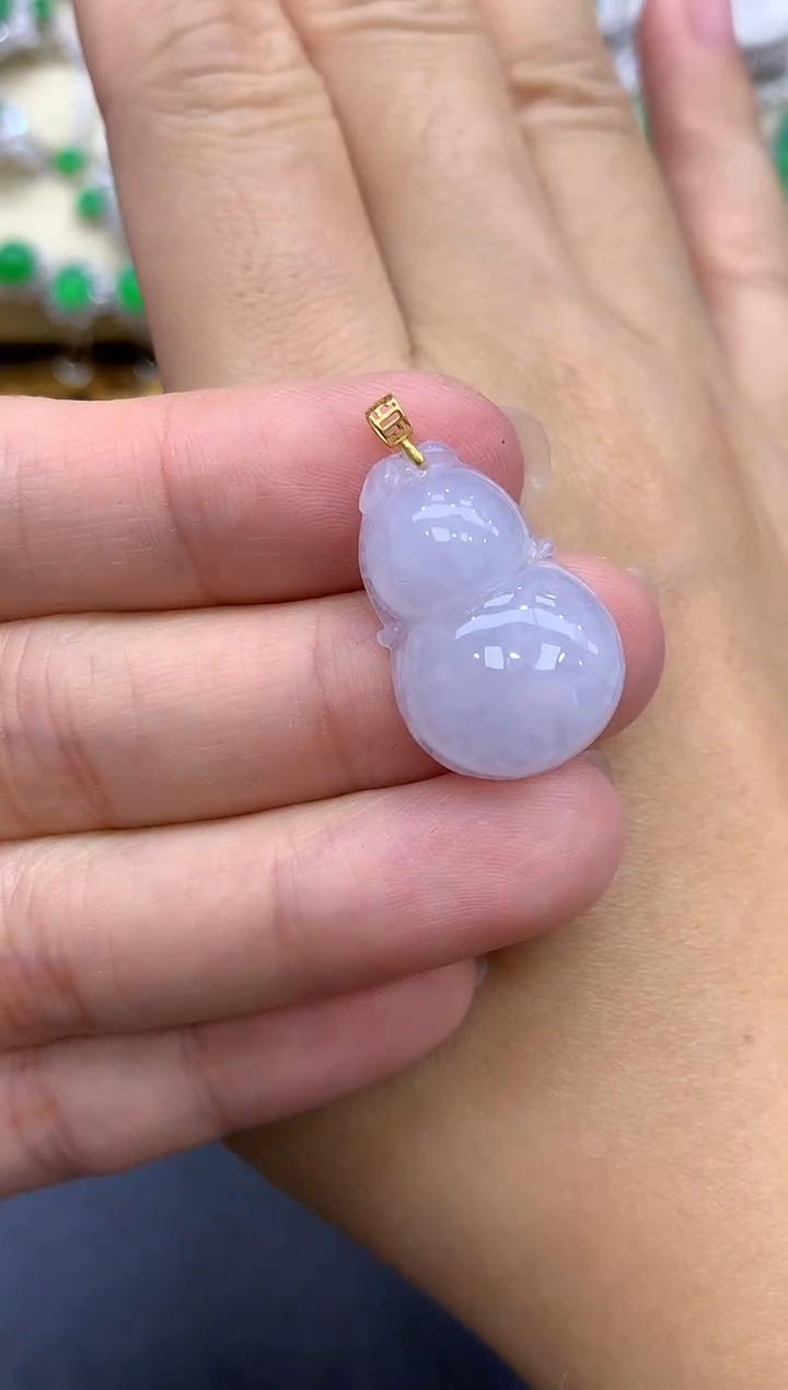 颈饰18K金镶嵌翡翠58-中国好珍宝