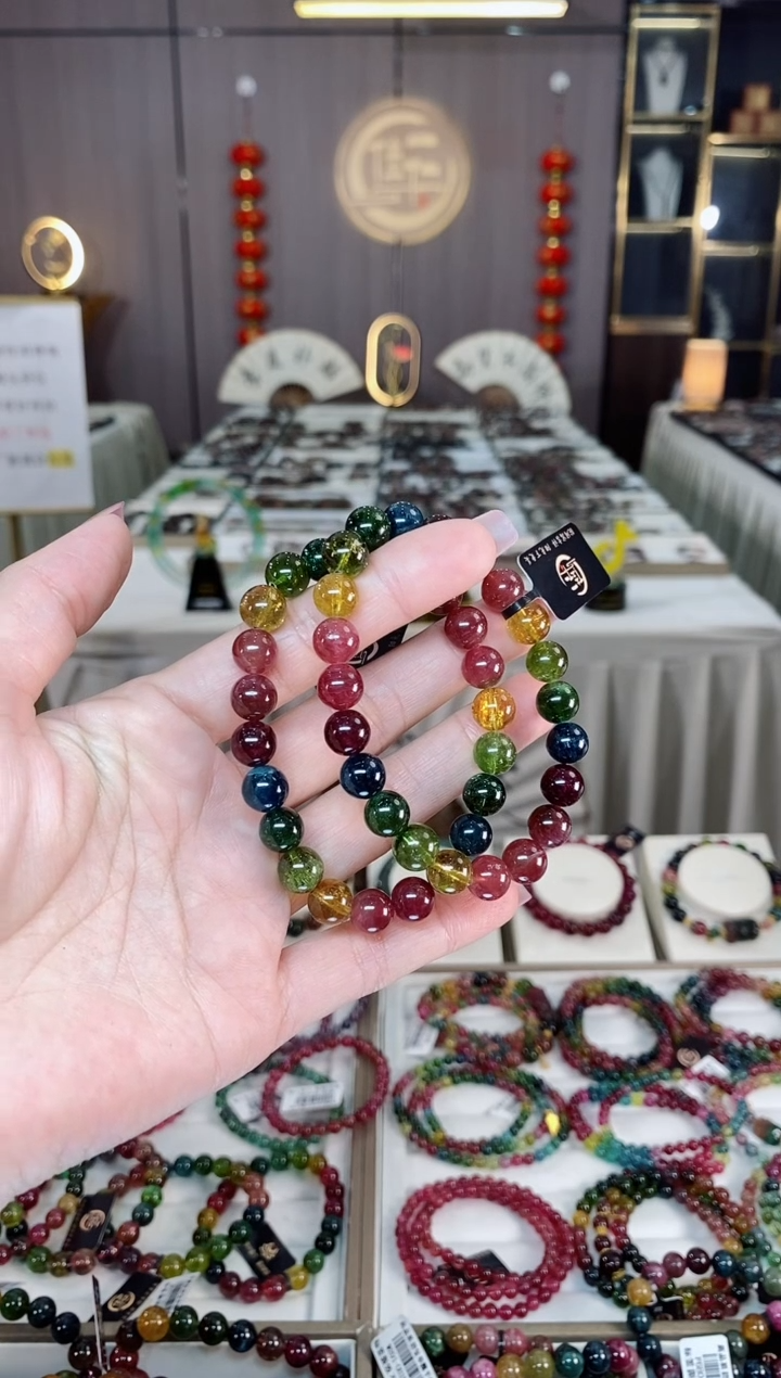 未镶嵌老矿碧玺单圈手串8mm+碧玺多样性发货一条hon