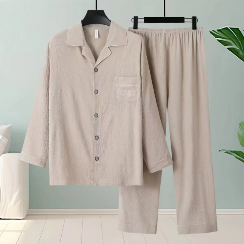 【600-650】高品质睡衣家居服长袖秋冬男款新款情侣睡衣可外穿休闲