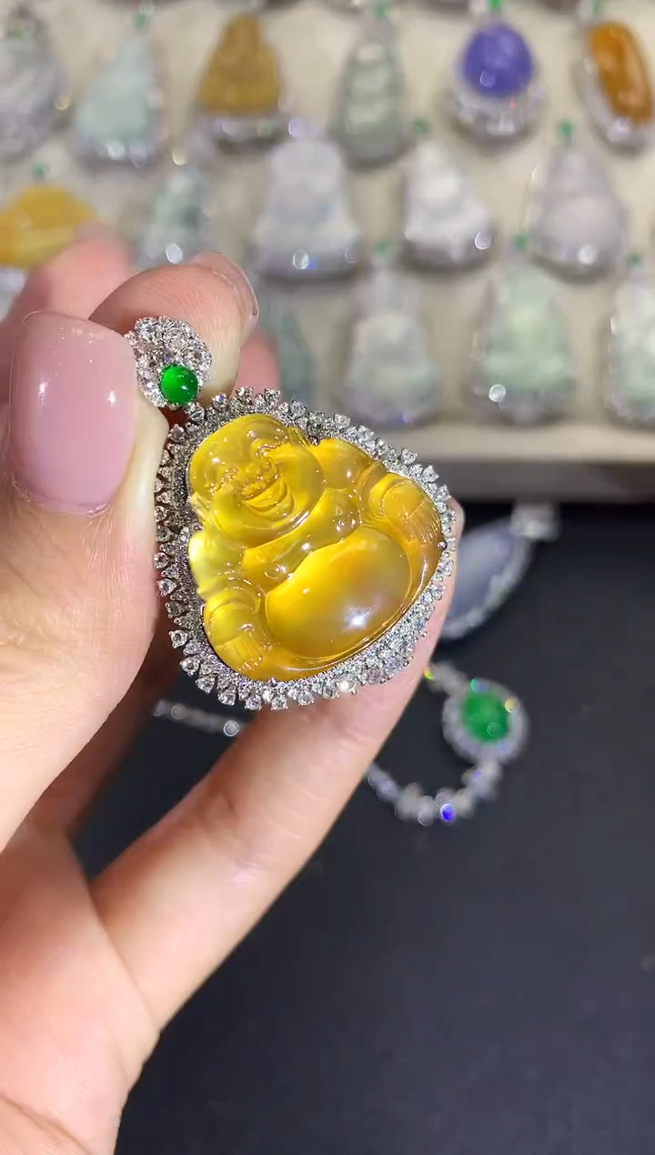 【闪购商品】翡翠吊坠(不含链)18K金镶嵌w144         