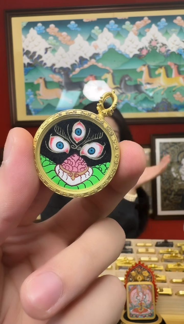 吊坠黑c-热贡纯手绘-刀刀