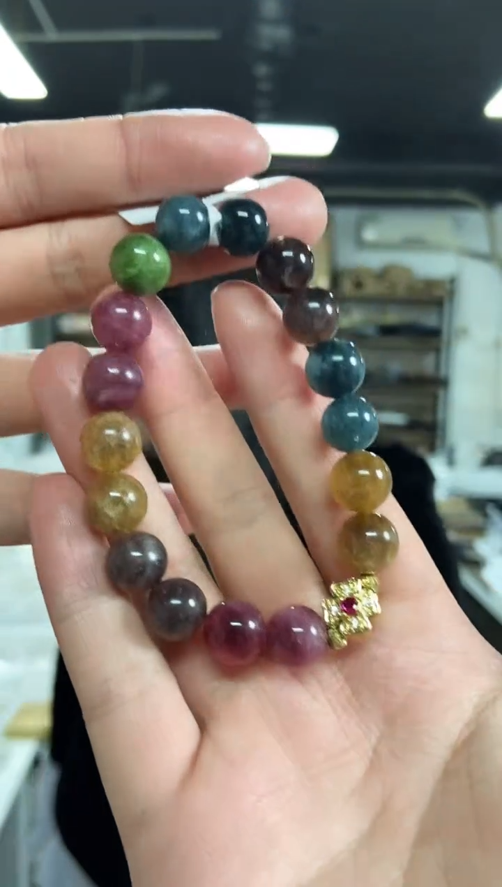 【闪购商品】碧玺手串未镶嵌多样性发其一颜色微差