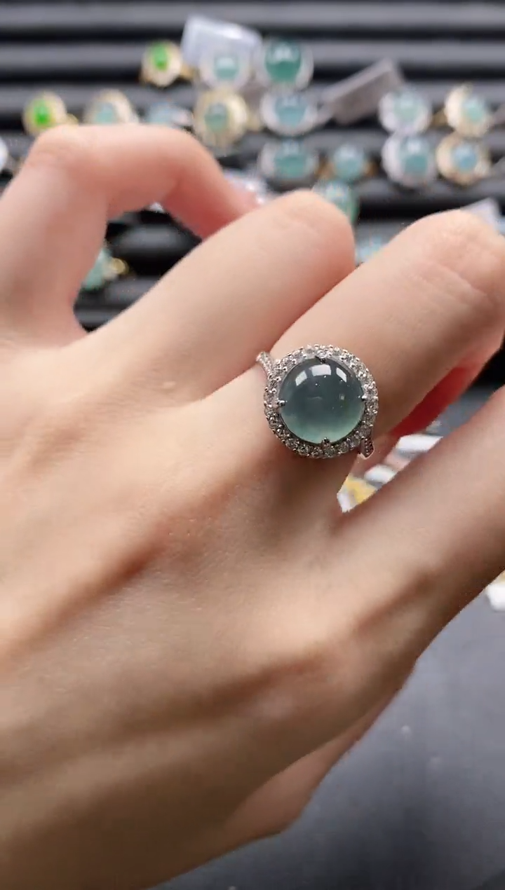 【闪购商品】翡翠戒指银S925镶嵌1111