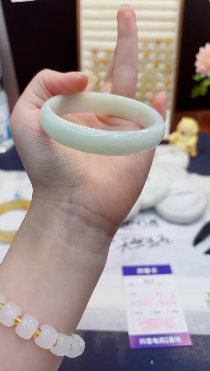 未镶嵌手镯石英质玉57-翠玉-圈口58