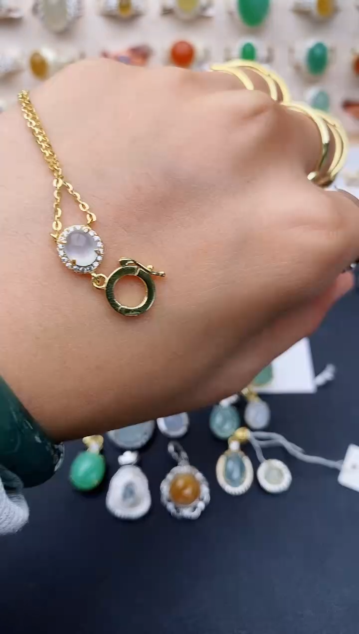 【闪购商品】翡翠戒指银S925镶嵌缅甸翡翠