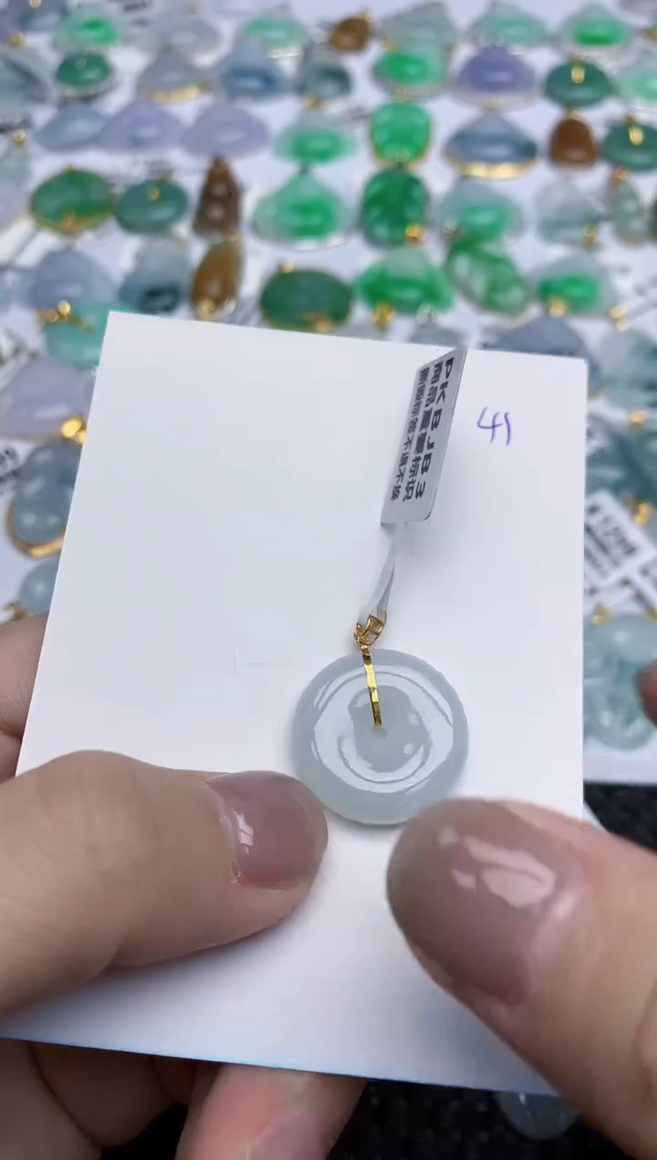 【闪购商品】翡翠颈饰18K金镶嵌天然翡翠A货