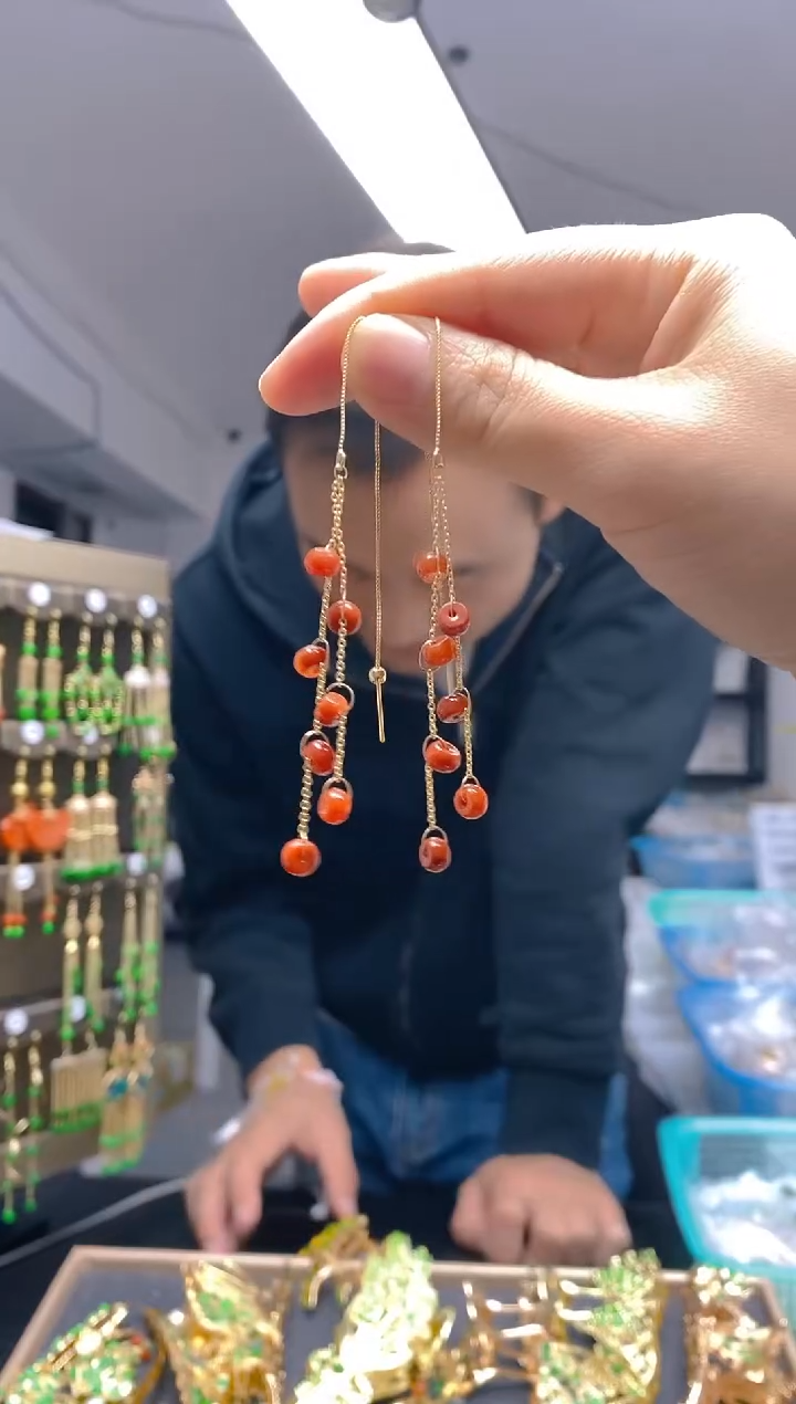 【闪购商品】翡翠耳饰合金0177翡翠耳线