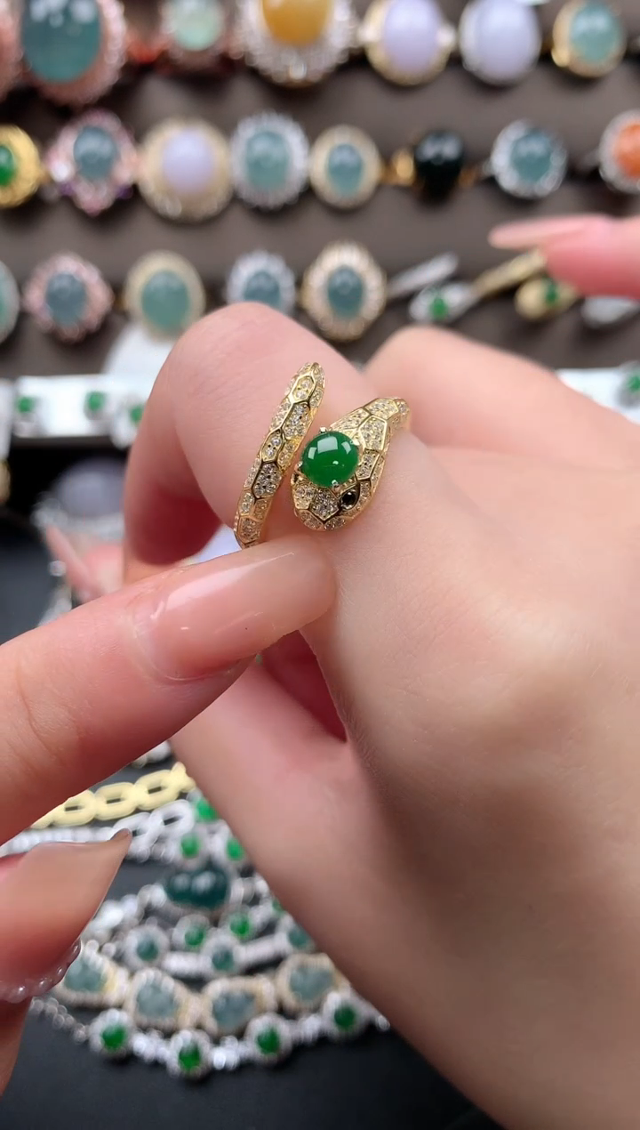 【闪购商品】翡翠戒指银S925镶嵌542141