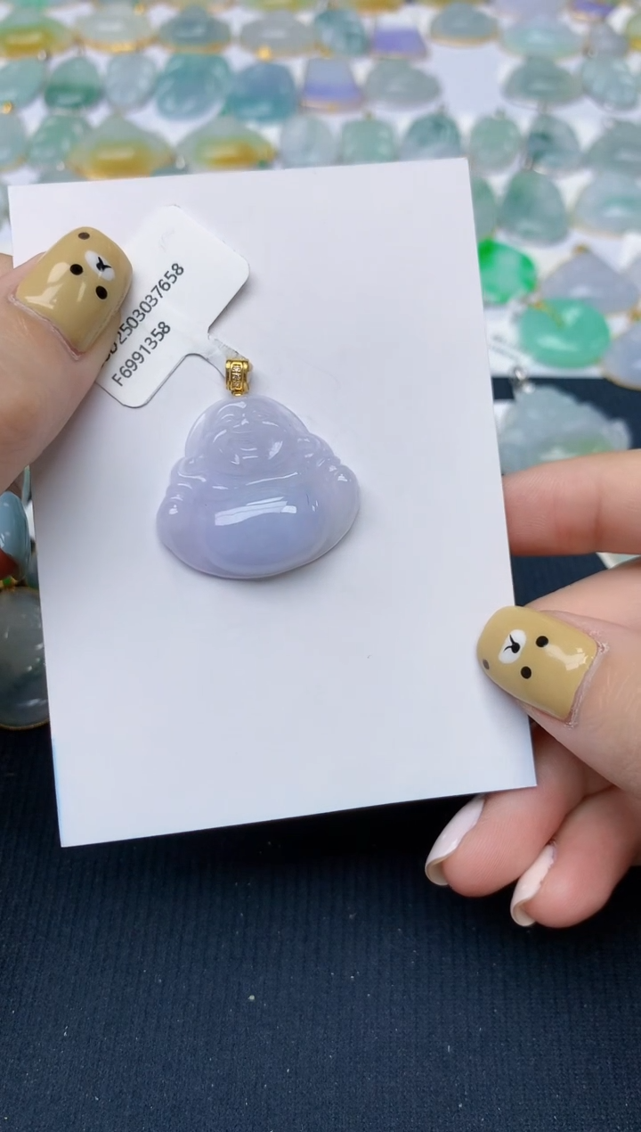 翡翠18K金镶嵌颈饰 天然翡翠A货