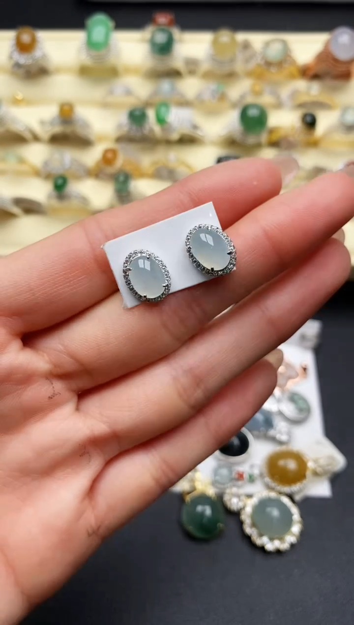 【闪购商品】翡翠戒指银S925镶嵌7777777+6