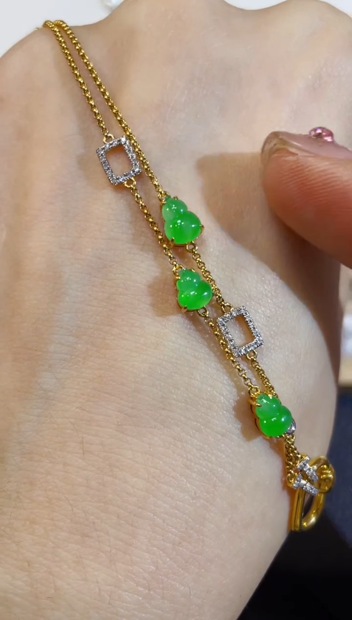 颈饰18K金镶嵌翡翠团购35