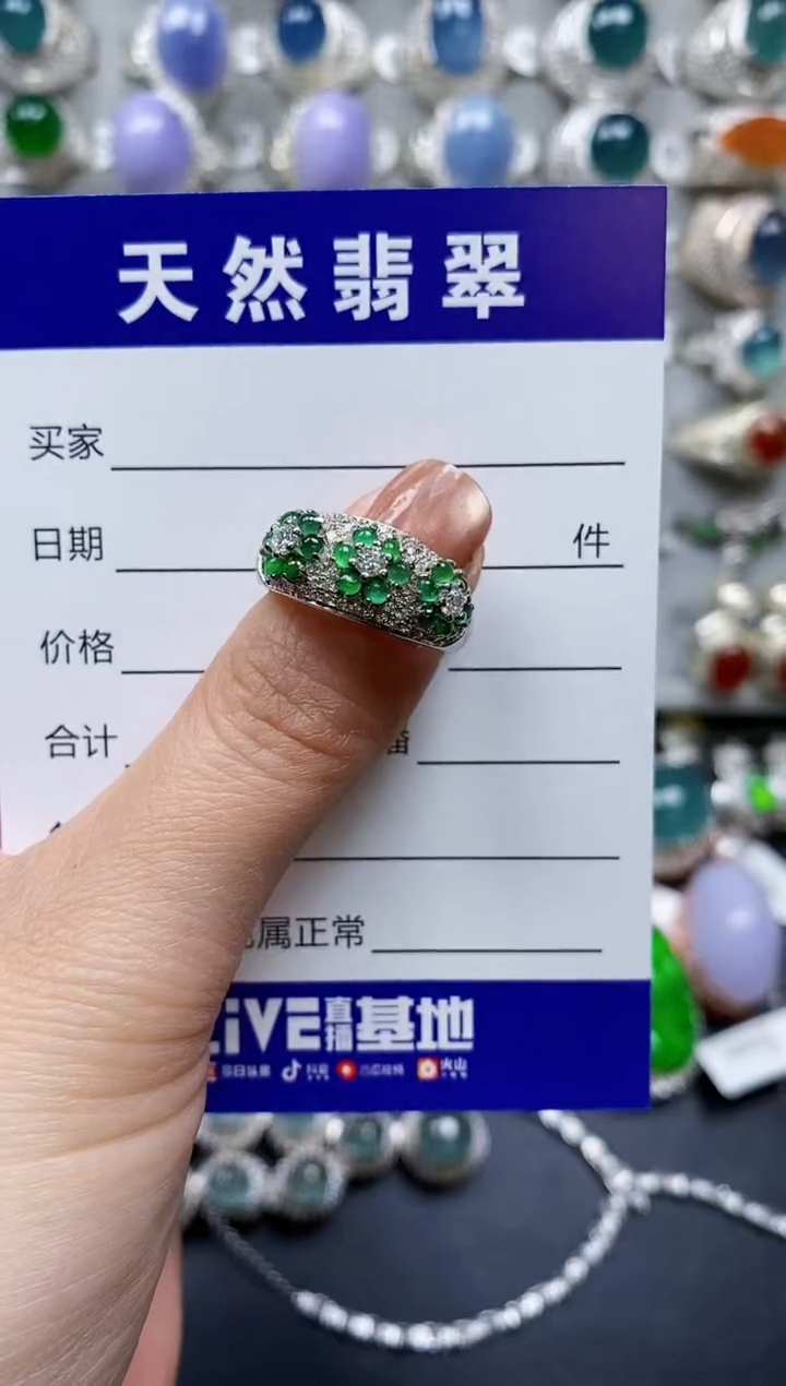 【闪购商品】翡翠戒指银S925镶嵌0512