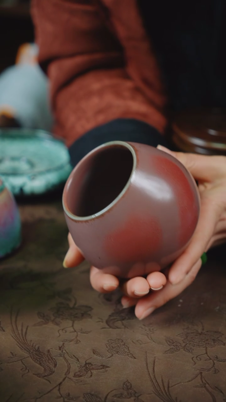 【闪购商品】杯87钧瓷纯手工鸡心罐