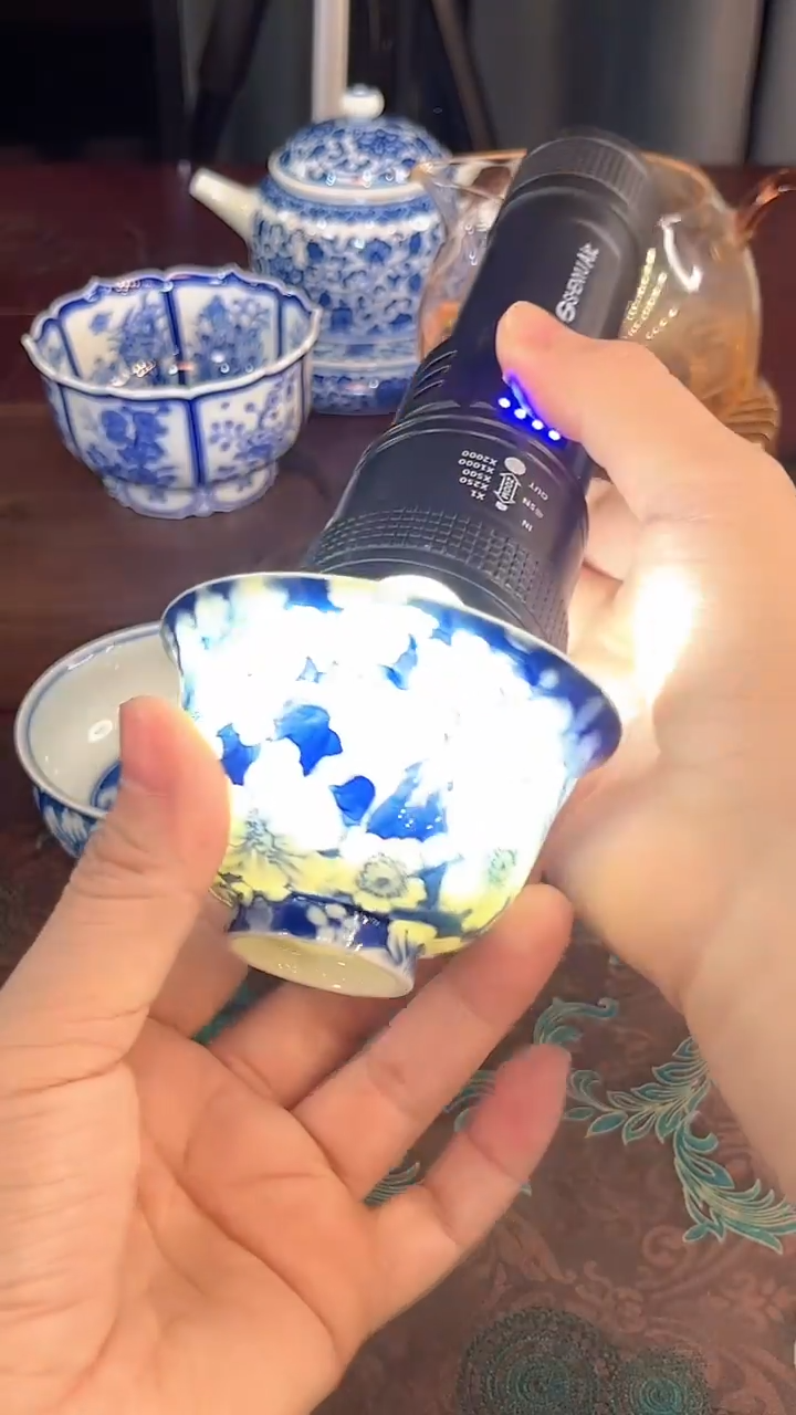 镹曰陶手工手绘柴窑茶具铃铛杯