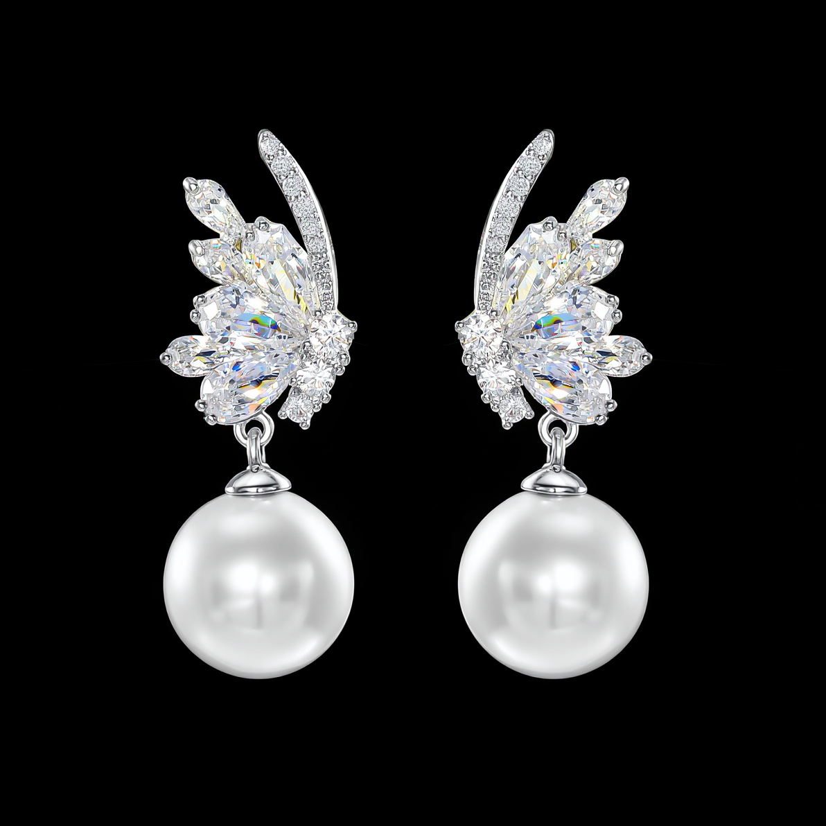 铜合金耳饰 ——木木（D195）蝴蝶耳饰珠珠10毫米