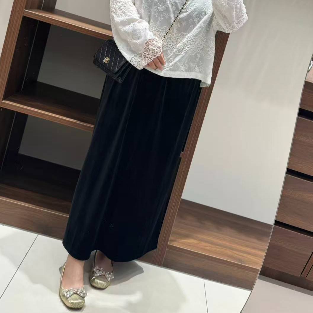 秋冬新款~2508丝绒半裙