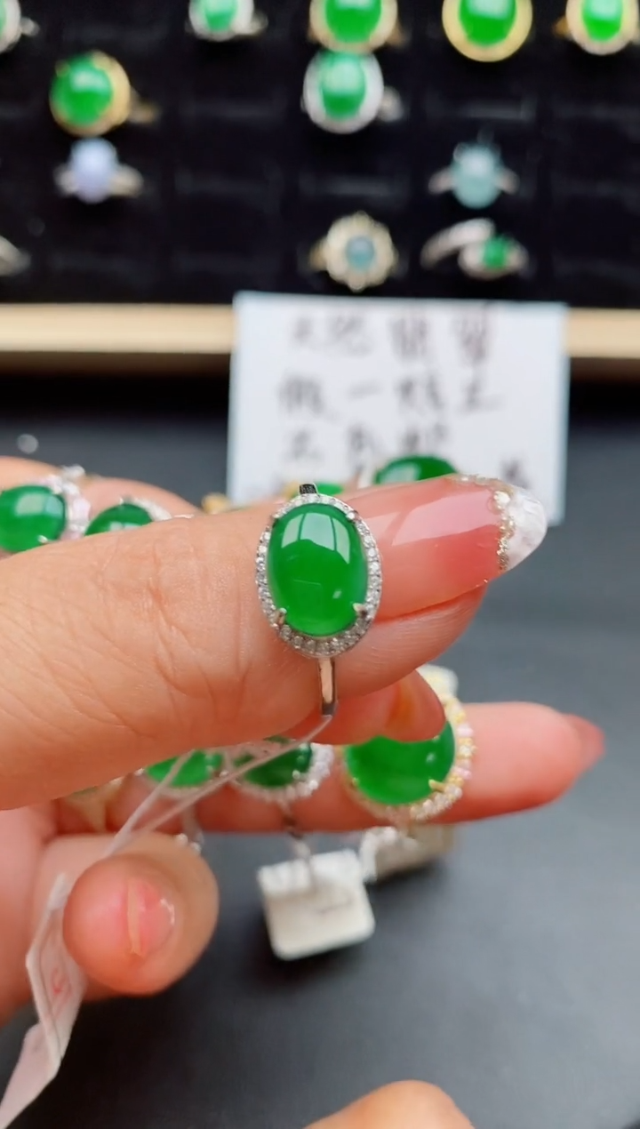 【闪购商品】翡翠戒指银S925镶嵌21212