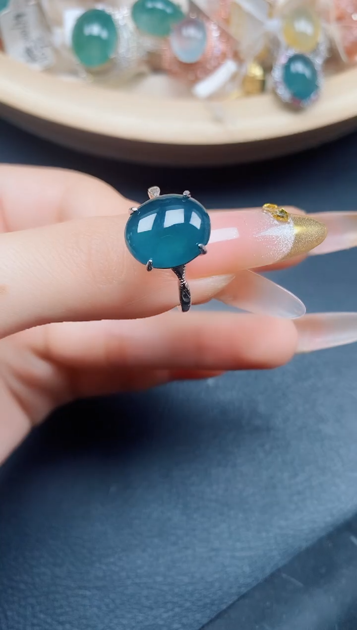 【闪购商品】翡翠戒指银S925镶嵌翡翠