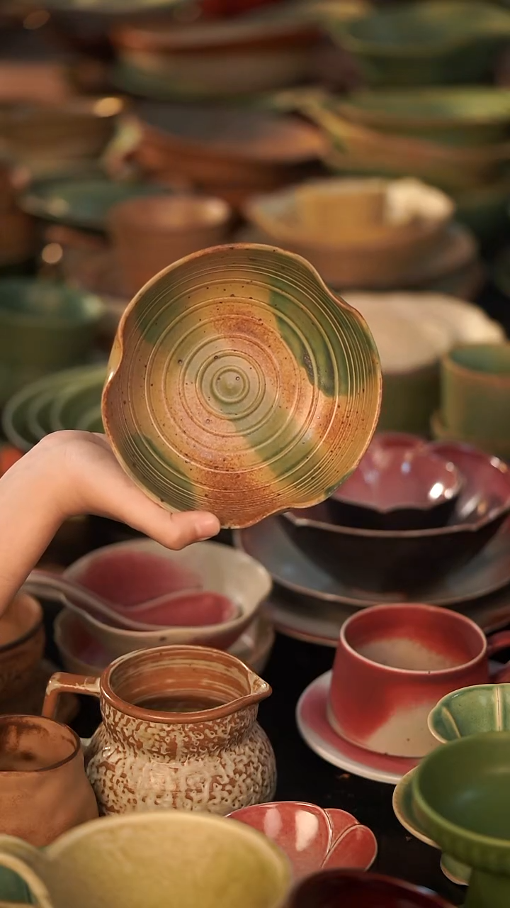 摆件陶景德镇高温单色釉@@