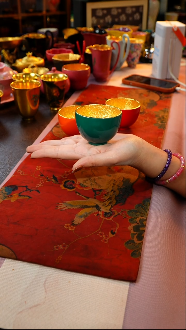 茶杯紫砂【宜景窑系列】绿松石牛杯