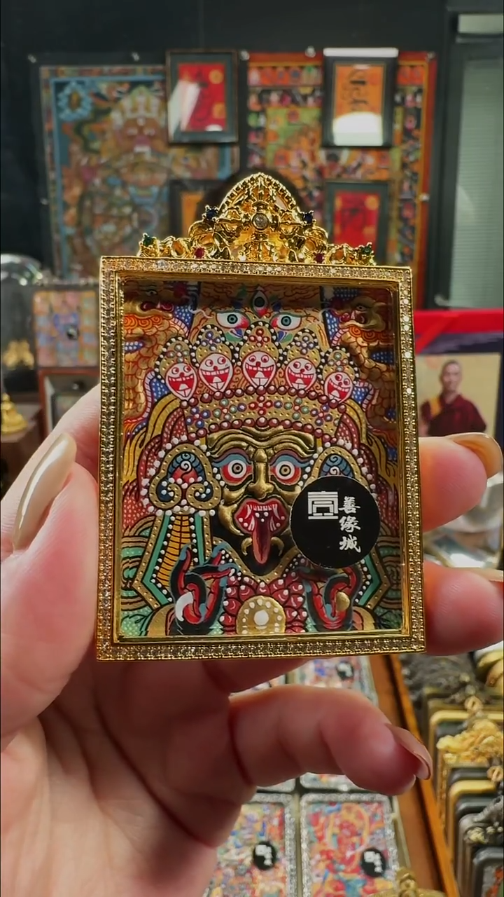 吊坠壹善缘城手绘唐卡扎基