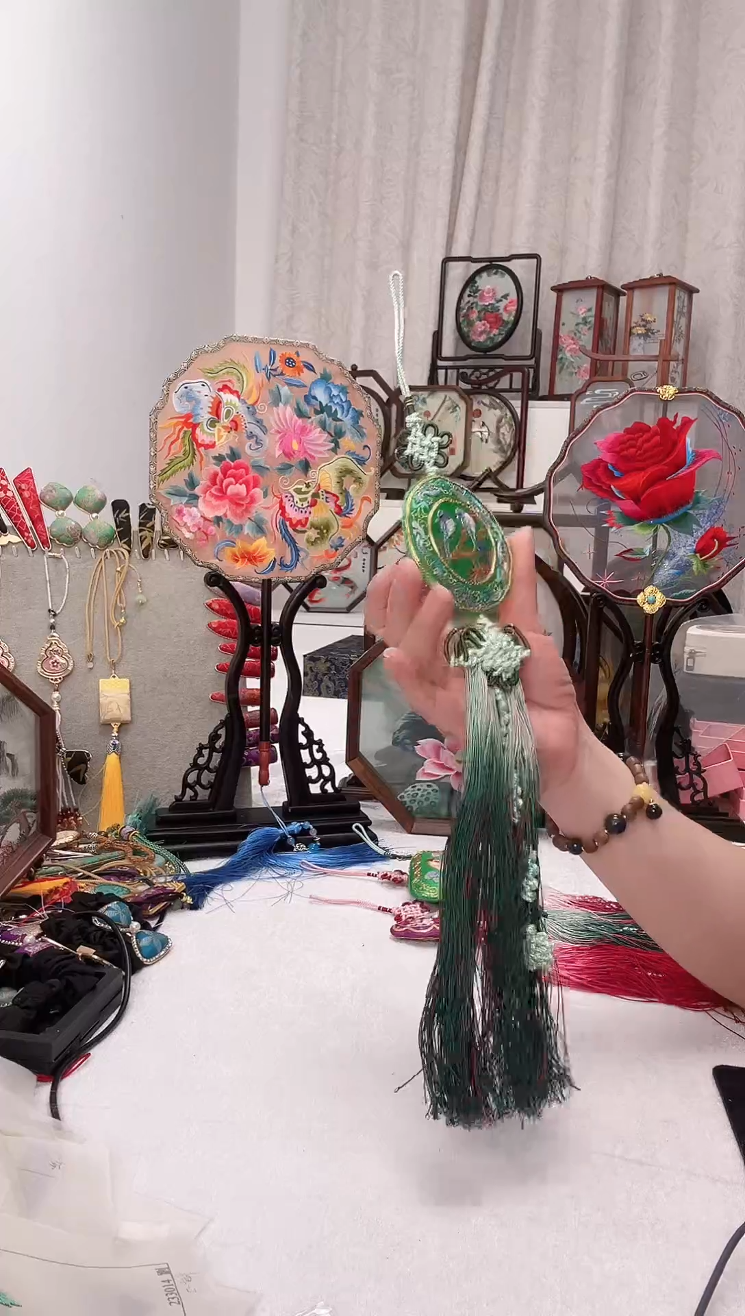扇子苏州作品手工车挂