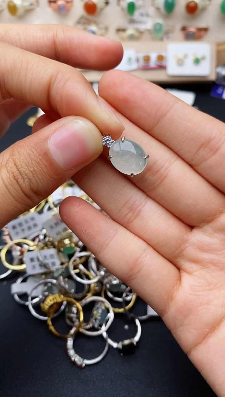 【闪购商品】翡翠颈饰银S925镶嵌缅甸翡翠