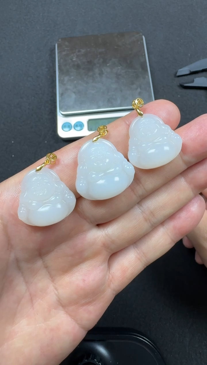 颈饰银S925镶嵌和田玉多样性发货，拍一发一