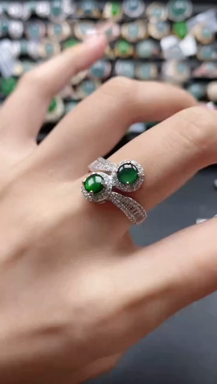 【闪购商品】翡翠戒指银S925镶嵌51511