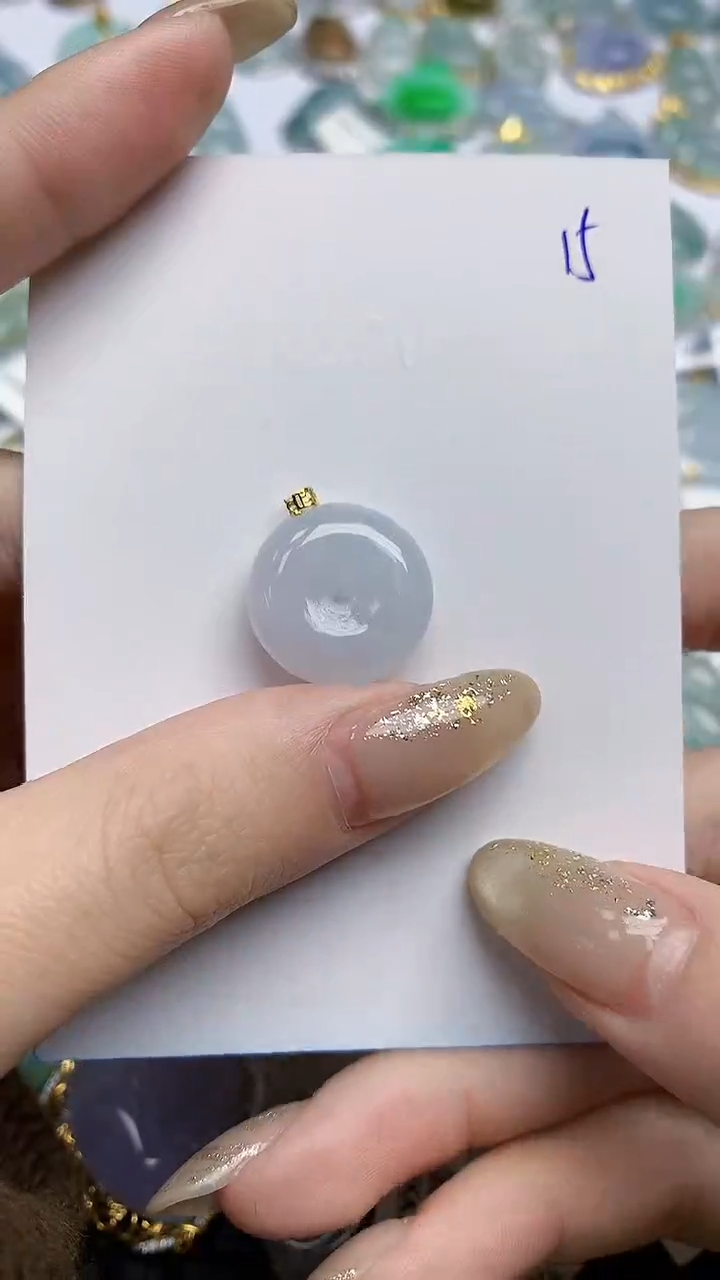 【闪购商品】翡翠颈饰18K金镶嵌天然A货翡翠 