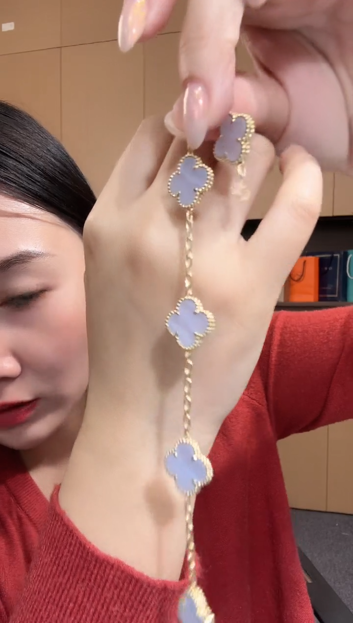 【闪购商品】玛瑙/玉髓手链18K金镶嵌紫色k黄，五花手链GHJ