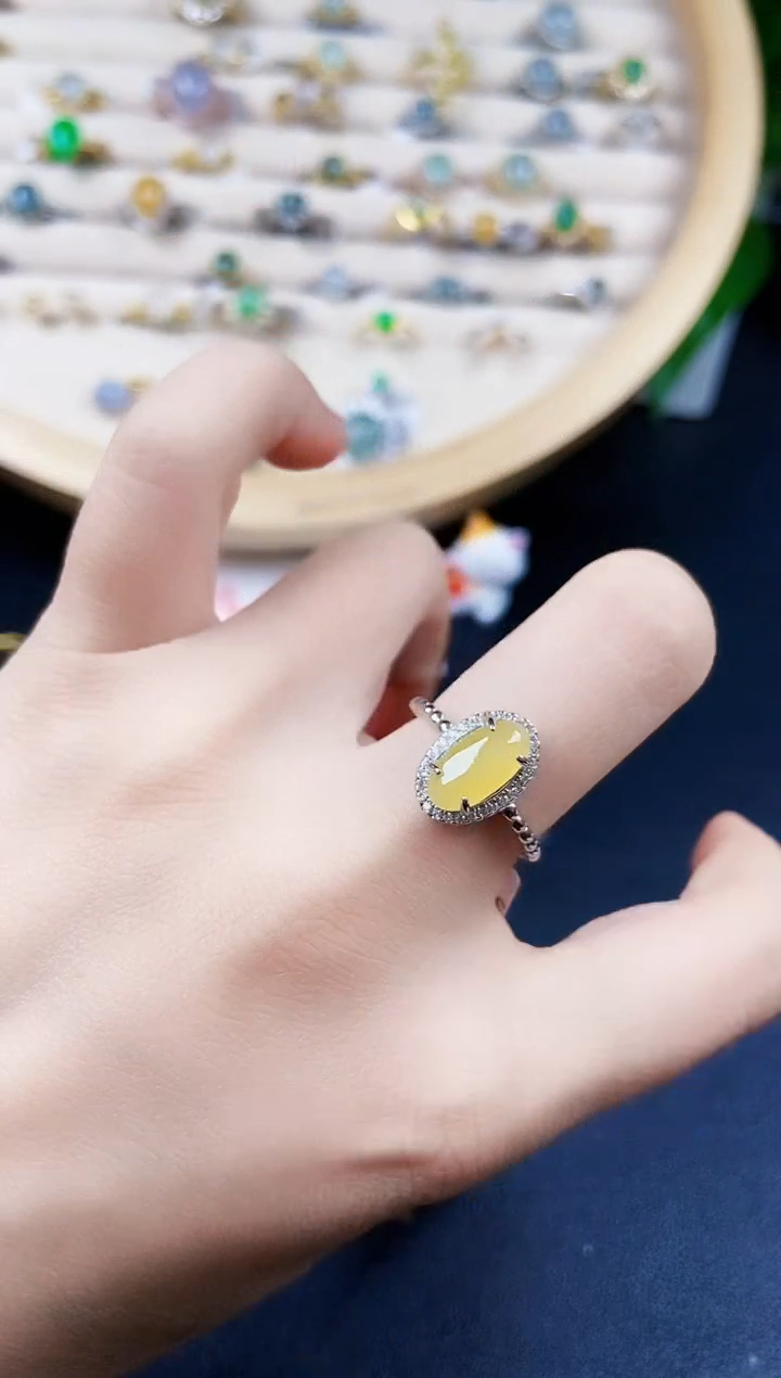 【闪购商品】翡翠戒指银S925镶嵌14141411