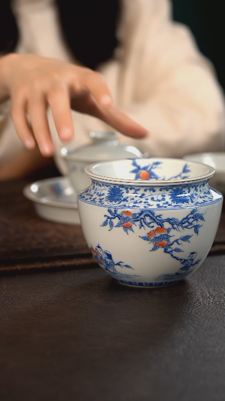 【闪购商品】杯聚澜堂九桃五福水洗带盖