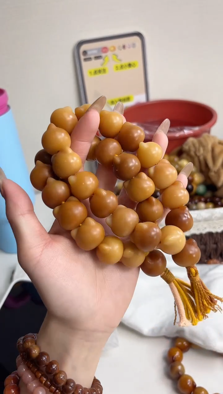 手串菩提根/象牙果沐f83干磨猫猫头21mm手持